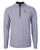 Louisville Bats Cutter & Buck Virtue Eco Pique Micro Stripe Recycled Mens Quarter Zip NVBW_MANN_HG 1