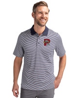Portland Sea Dogs Cutter & Buck Forge Tonal Stripe Stretch Mens Big and Tall Polo Liberty Navy Front