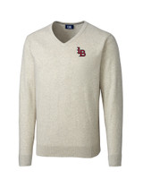 Louisville Bats Cutter & Buck Lakemont Tri-Blend Mens Big and Tall V-Neck Pullover Sweater OMH_MANN_HG 1