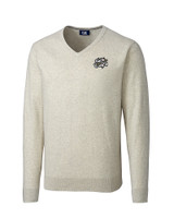 Omaha Storm Chasers Cutter & Buck Lakemont Tri-Blend Mens Big and Tall V-Neck Pullover Sweater Oatmeal Heather Mannequin
