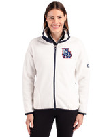 New Hampshire Fisher Cats Cutter & Buck Cascade Eco Fleece Womens Full Zip Jacket Shell/Navy Blue Front