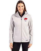 Buffalo Bills Historic Cutter & Buck Evoke Recycled Honeycomb Fleece Womens Full Zip Jacket CONCRETE Front