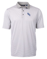 Oklahoma City Dodgers Cutter & Buck Virtue Eco Pique Micro Stripe Recycled Mens Big & Tall Polo POLWH_MANN_HG 1