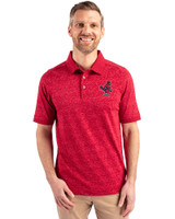 Memphis Redbirds Cutter & Buck Advantage Tri-Blend Space Dye Mens Big and Tall Polo Dark Cardinal Red Front