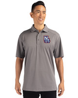 New Hampshire Fisher Cats Cutter & Buck CB Drytec Genre Textured Solid Mens Big and Tall Polo Elemental Grey Front
