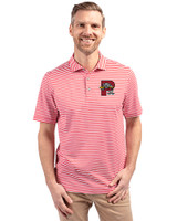 Portland Sea Dogs Cutter & Buck Virtue Eco Pique Stripe Recycled Mens Big and Tall Polo Red Front