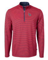 Louisville Bats Cutter & Buck Virtue Eco Pique Micro Stripe Recycled Mens Big & Tall Quarter Zip RDNV_MANN_HG 1