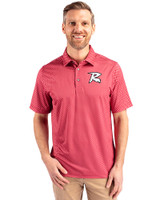 Richmond Flying Squirrels Cutter & Buck Pike Banner Print Stretch Mens Big & Tall Polo Cardinal Red Front