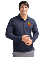 Las Vegas Aviators Cutter & Buck Advantage Eco Tri-Blend Pique Mens Big and Tall Long Sleeve Polo Liberty Navy Front