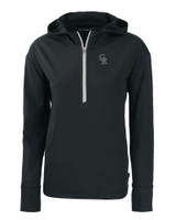 Colorado Rockies Cutter & Buck Daybreak Eco Recycled Womens Half Zip Hoodie BL_MANN_HG 1