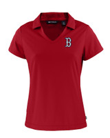 Boston Red Sox Cutter & Buck Daybreak Eco Recycled Womens V-neck Polo Cardinal Red Mannequin