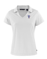 Texas Rangers Cutter & Buck Daybreak Eco Recycled Womens V-neck Polo White Mannequin