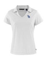 Tampa Bay Rays Cutter & Buck Daybreak Recycled Womens V-Neck Polo White Mannequin