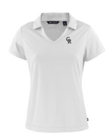 Colorado Rockies Cutter & Buck Daybreak Eco Recycled Womens V-neck Polo WH_MANN_HG 1