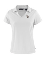 San Diego Padres Cutter & Buck Daybreak Eco Recycled Womens V-neck Polo WH_MANN_HG 1