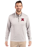 Richmond Flying Squirrels Cutter & Buck Stealth Heathered Quarter Zip Mens Pullover Polished Medium Gray Front