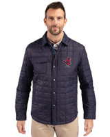 Memphis Redbirds Cutter & Buck Rainier Recycled Insulated Puffer Mens Full Zip Shirt Jacket Dark Navy Front