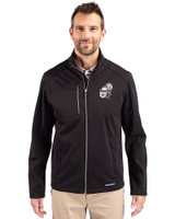 New Orleans Saints Historic Cutter & Buck Evoke Recycled Honeycomb Fleece Mens Full Zip Jacket Black Front