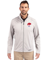 Buffalo Bills Historic Cutter & Buck Evoke Recycled Honeycomb Fleece Mens Full Zip Jacket CONCRETE Front