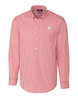 Richmond Flying Squirrels Cutter & Buck Easy Care Stretch Gingham Mens Long Sleeve Dress Shirt Cardinal Red Mannequin