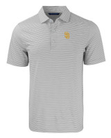 San Diego Padres Cutter & Buck Forge Eco Double Stripe Stretch Recycled Mens Big &Tall Polo POLWH_MANN_HG 1