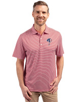 Philadelphia Phillies Stars & Stripes Cutter & Buck Forge Eco Double Stripe Stretch Recycled Mens Big &Tall Polo Cardinal Red/White Front