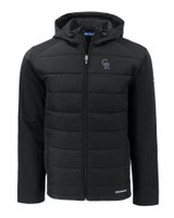 Colorado Rockies Cutter & Buck Evoke Hybrid Eco Softshell Recycled Full Zip Mens Big & Tall Hooded Jacket BL_MANN_HG 1