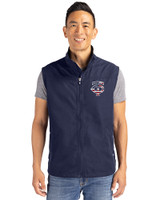 Minnesota Twins Stars & Stripes Cutter & Buck Charter Eco Full-Zip Mens Big & Tall Vest Navy Blue Front