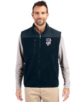 San Francisco Giants Stars & Stripes Cutter & Buck Cascade Epic Comfort Recycled Sherpa Fleece Mens Big & Tall Full Zip Vest Navy Blue Front
