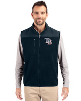 Tampa Bay Rays Stars & Stripes Cutter & Buck Cascade Eco Sherpa Mens Big and Tall Fleece Vest Navy Blue Front