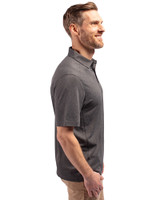 San Francisco Giants Cutter & Buck Forge Eco Stretch Recycled Mens Big & Tall Polo Dark Black Heather Side