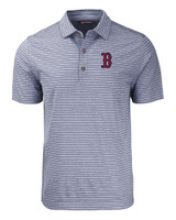 Boston Red Sox Cutter & Buck Forge Eco Heather Stripe Stretch Recycled Mens Big & Tall Polo NVH_MANN_HG 1