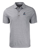 Miami Marlins Cutter & Buck Forge Eco Heather Stripe Stretch Recycled Mens Big & Tall Polo BLH_MANN_HG 1