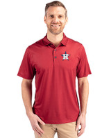 Houston Astros Stars & Stripes Cutter & Buck Pike Eco Tonal Geo Print Stretch Recycled Mens Big & Tall Polo Cardinal Red Front