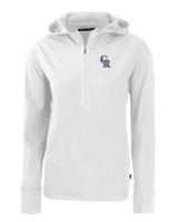 Colorado Rockies Stars & Stripes Cutter & Buck Daybreak Eco Recycled Womens Half Zip Hoodie WH_MANN_HG 1