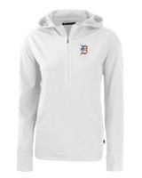 Detroit Tigers Stars & Stripes Cutter & Buck Daybreak Eco Recycled Womens Half Zip Hoodie WH_MANN_HG 1