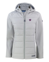 Washington Nationals Cutter & Buck Evoke Hybrid Eco Softshell Recycled Full Zip Womens Hooded Jacket CNC_MANN_HG 1