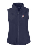 Detroit Tigers Stars & Stripes Cutter & Buck Charter Eco Full-Zip Womens Vest NVBU_MANN_HG 1