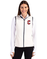 Cleveland Guardians - Cutter & Buck Cascade Eco Fleece Womens Vest Shell/Navy Blue Front