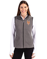New York Mets Cutter & Buck Cascade Eco Fleece Womens Vest Elemental Grey/Black Front