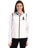 Los Angeles Angels Cutter & Buck Cascade Eco Fleece Womens Vest Shell/Navy Blue Front