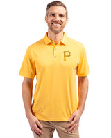 Pittsburgh Pirates Cutter & Buck Forge Eco Stretch Recycled Mens Polo College Gold Heather Front