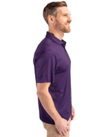 Colorado Rockies Cutter & Buck Pike Eco Tonal Geo Print Stretch Recycled Mens Polo College Purple Side