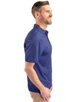 Kansas City Royals Cutter & Buck Pike Eco Tonal Geo Print Stretch Recycled Mens Polo Tour Blue Side
