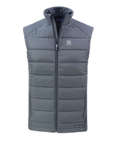 New York Yankees Cutter & Buck Evoke Hybrid Eco Softshell Recycled Mens Full Zip Vest EG_MANN_HG 1