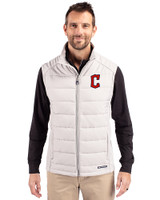 Cleveland Guardians - Cutter & Buck Evoke Hybrid Softshell Recycled Mens Full Zip Vest CONCRETE Front