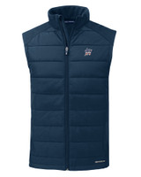 Miami Marlins Stars & Stripes Cutter & Buck Evoke Hybrid Eco Softshell Recycled Mens Full Zip Vest NVBU_MANN_HG 1