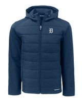 Detroit Tigers Cutter & Buck Evoke Hybrid Eco Softshell Recycled Full Zip Mens Hooded Jacket NVBU_MANN_HG 1