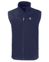 New York Yankees Cutter & Buck Charter Eco Recycled Mens Full-Zip Vest NVBU_MANN_HG 1