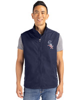 Chicago White Sox Stars & Stripes Cutter & Buck Charter Eco Recycled Mens Full-Zip Vest Navy Blue Front